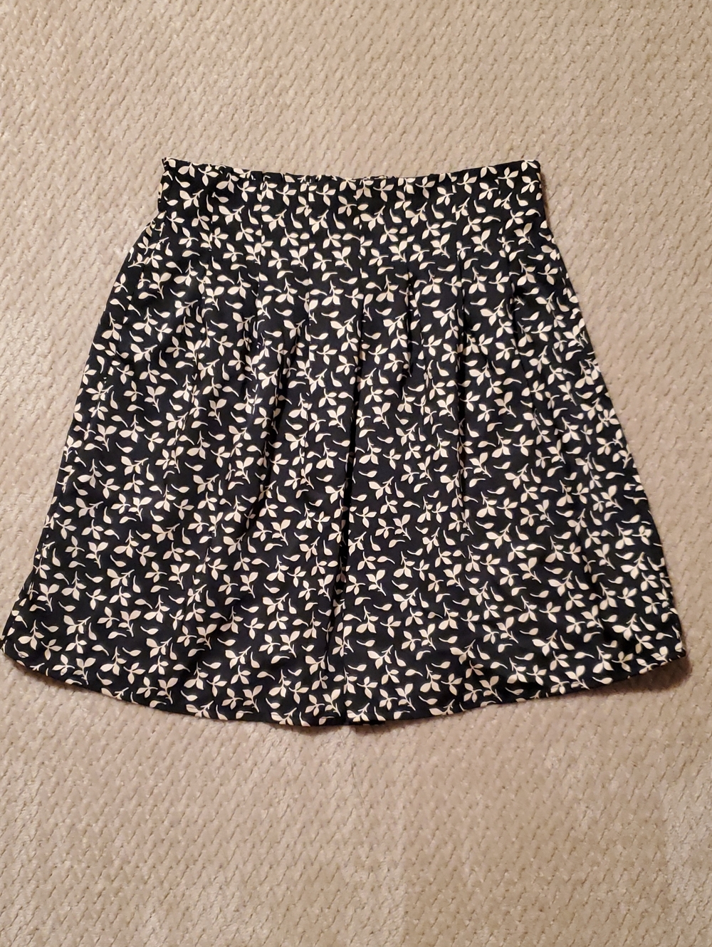 LOFT Navy Blue Floral Circle Skirt